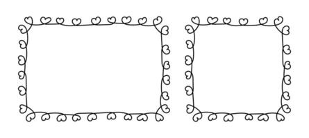 Heart Frame Doodle art Hand Drawn, Picture Frame, Outline Border Frame, Scribble Frame Cute vector