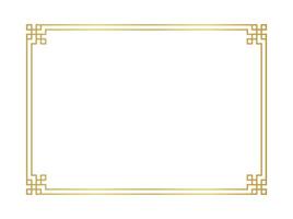 certificate frame, chinese golden frame rectangle line, gold antique china border gold frame, chinese new year frame template vector