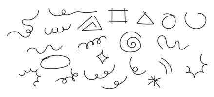 scribble line, doodles simple linear, doodle line sticker, scribble line hand drawn, marker scribble element vector