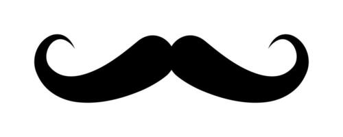Black Mustache hipster icon, Handlebars Mustache, Whisker Elegant, Silhouette Mustache shape, Classic Gentleman's Mustache vector