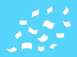 simple flying paper bill shape, documents paper note fly, silhouette paper bill fall, busy chaos concept vector