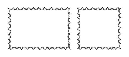 Frame Doodle Line Hand Drawn, Picture Frame, Outline Border Frame, Scribble Frame template blank vector