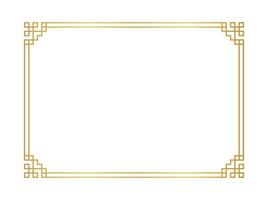 certificate frame, chinese gold frame rectangle line, gold antique china border gold frame, chinese new year frame template vector