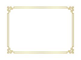 chinese frame rectangle art line, certificate frame, gold antique china border gold frame, chinese new year frame outline vector