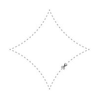 scissors and dashed line star, dash line and scissors, dash outline and scissors vector