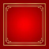 chinese certificate square frame, red background, certificate line frame, antique china border gold frame, red chinese new year frame vector