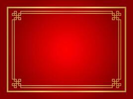 red chinese certificate frame rectangle, red background, certificate line frame, antique china border golden frame, chinese new year frame vector