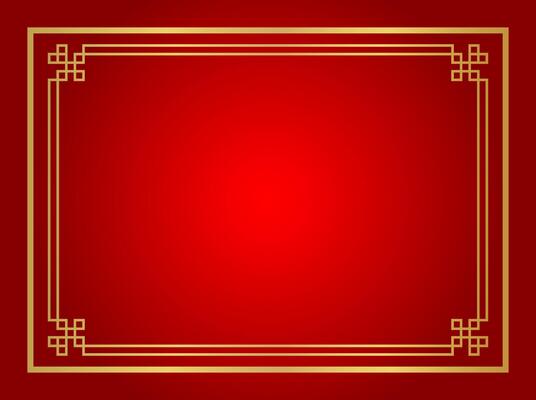 red chinese certificate frame rectangle, red background, certificate line frame, antique china border golden frame, chinese new year frame
