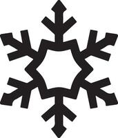 Simple Snowflake Logo in Silhouette Style, Isolated Winter Icon for Graphic Use vector