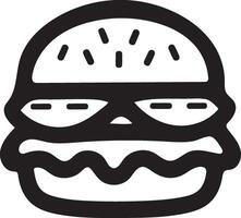 Simple Burger Silhouette Logo for Web and App Use vector
