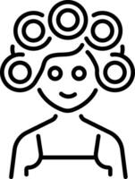 A female character putting many hair rollers vector