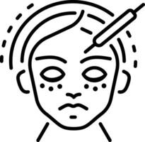A linear style icon showing eyebrow tinting vector