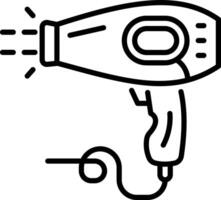 A linear style icon of a blow dryer vector