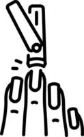 A linear style icon of a nail cutter vector