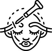 A line style icon showing eyebrow shaping vector