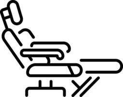 A linear style icon of a massage chair vector