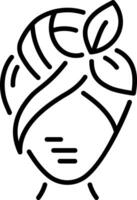 Head towel wrap icon in linear style vector
