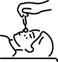 A character blackhead removal icon in linear style vector