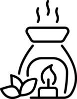 A linear style icon showing aromatherapy vector