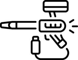 A line style icon showing airbrush makeup vector