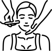 Linear style icon showing microdermabrasion treatment vector