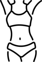 A linear style icon of a slim belly character vector