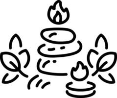 A linear style icon of spa hot stones vector