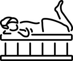 A linear style icon depicting a sauna room vector