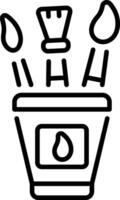 A linear style icon of a brush holder vector
