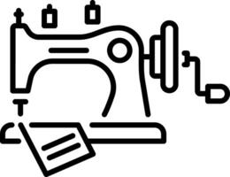 A linear style icon showing a sewing machine vector