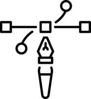 A trendy linear style icon showing digital pen tool vector