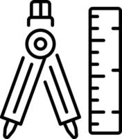 A linear style icon of drafting tools vector
