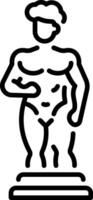Chiseled marble statue icon in linear style vector