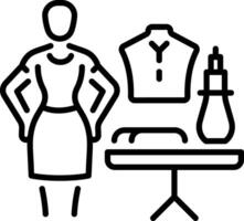 A linear style icon of a professional fashion designer vector