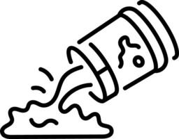 Paint spill on floor icon in linear style vector