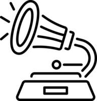 A linear style icon of musical gramophone vector