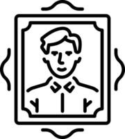 A linear style icon of a man portrait vector