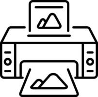 A linear style icon of a printer machine vector