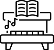 A linear style icon of a piano table vector
