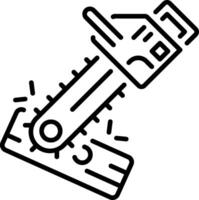 A linear style icon of an electric chainsaw vector