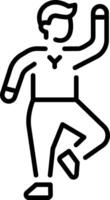 A character doing dance, linear style icon vector