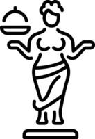 A linear style icon of a creative statue vector