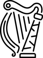 A linear style icon of a celtic harp vector