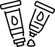 A linear style icon showing paint tube vector