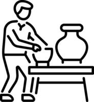 A linear style icon showing artistic pottery vector