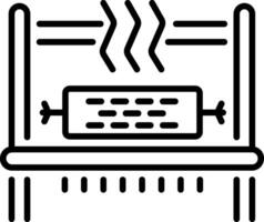 A linear style icon of a weaving machine vector