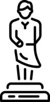 A linear style icon showing a wax statue vector