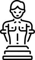 Handcrafted sculpture icon in linear style vector