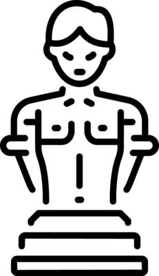 Handcrafted sculpture icon in linear style