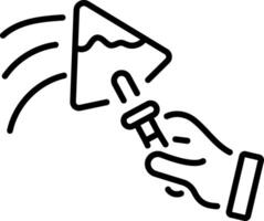 A linear style icon showing a wall plastering vector